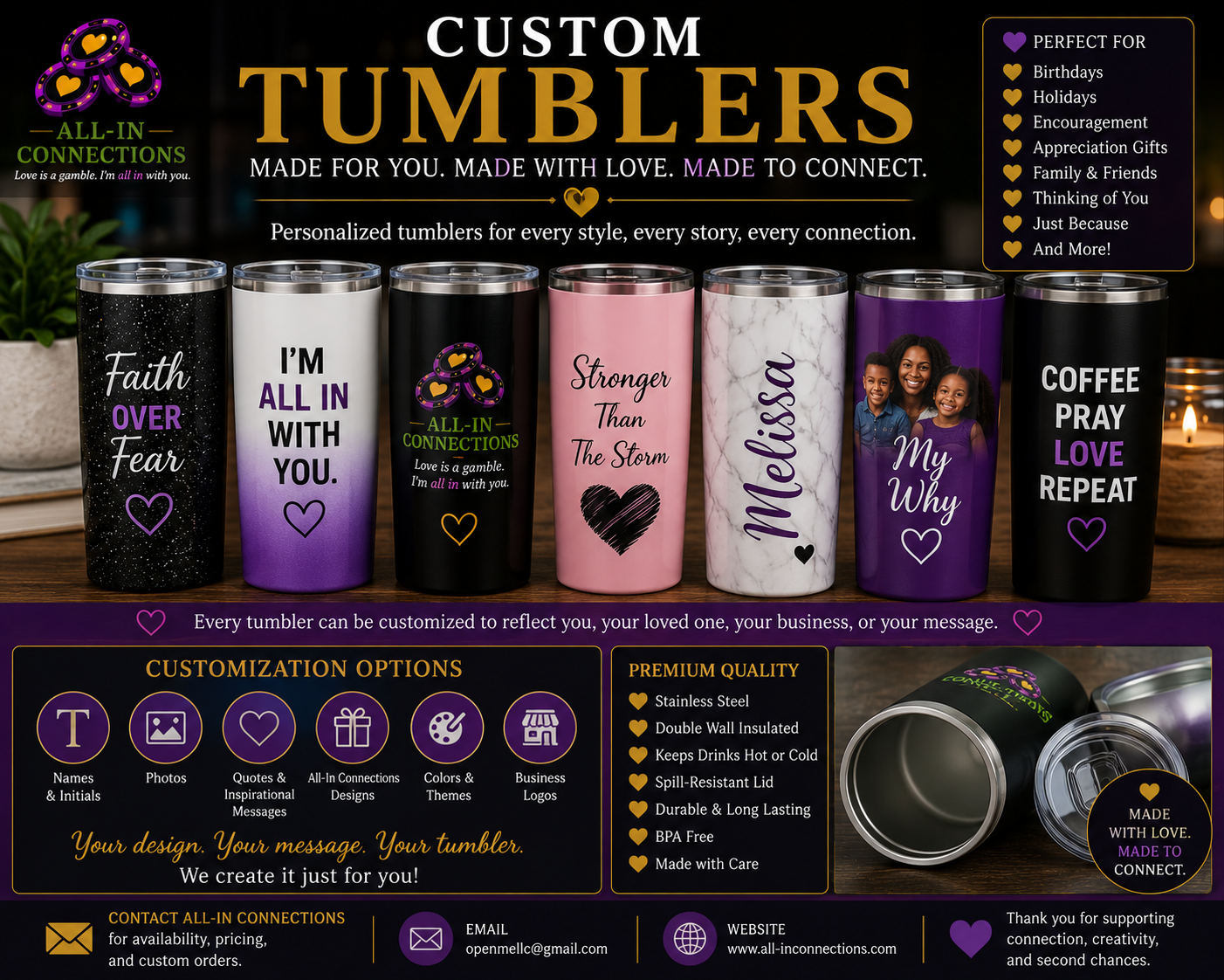 Custom tumbler