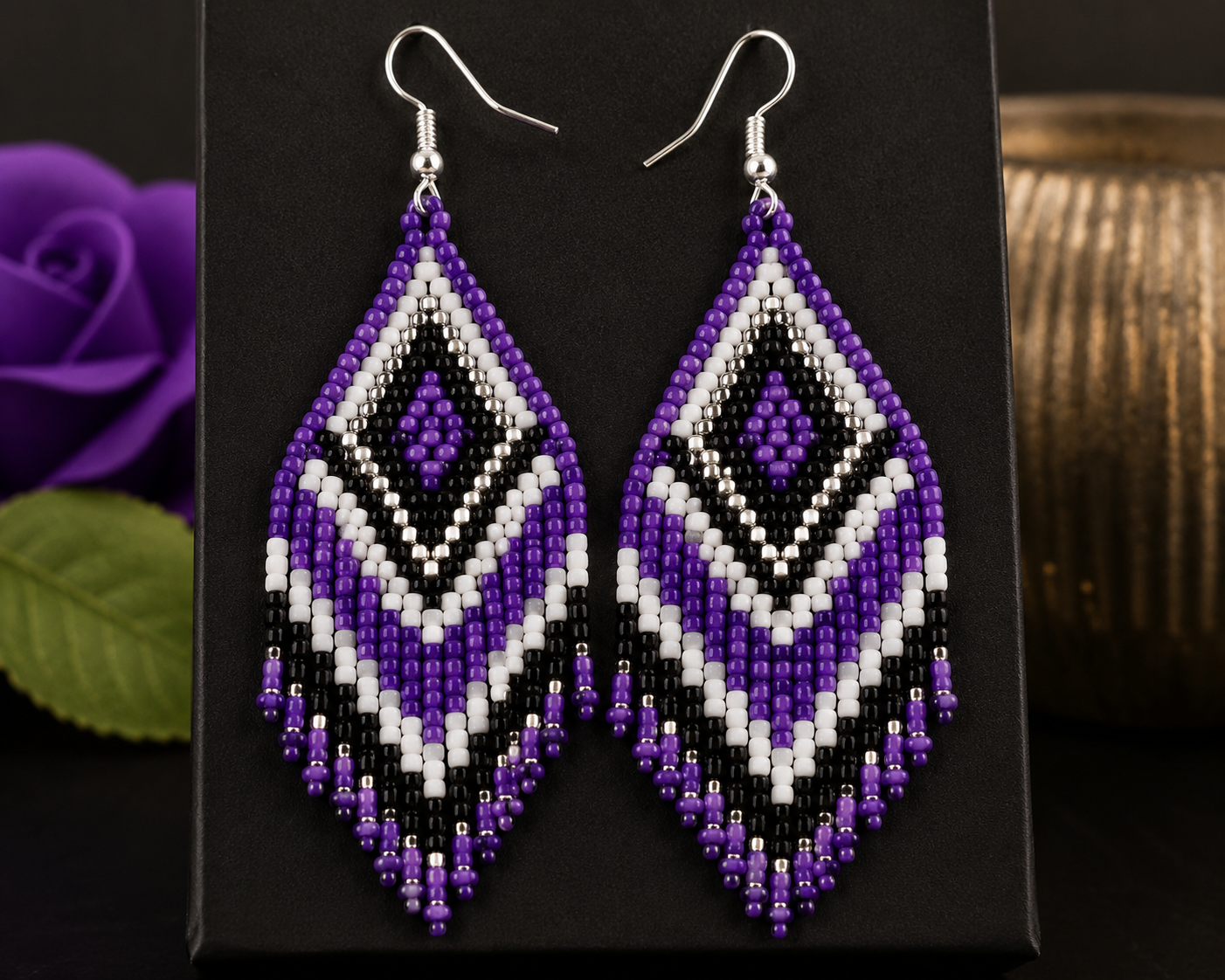 Beaded earrings by incarcerated creator